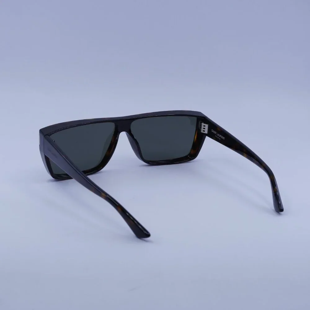 Saint Laurent SL 757 002 Sunglasses Havana Square Frame, Grey Lenses